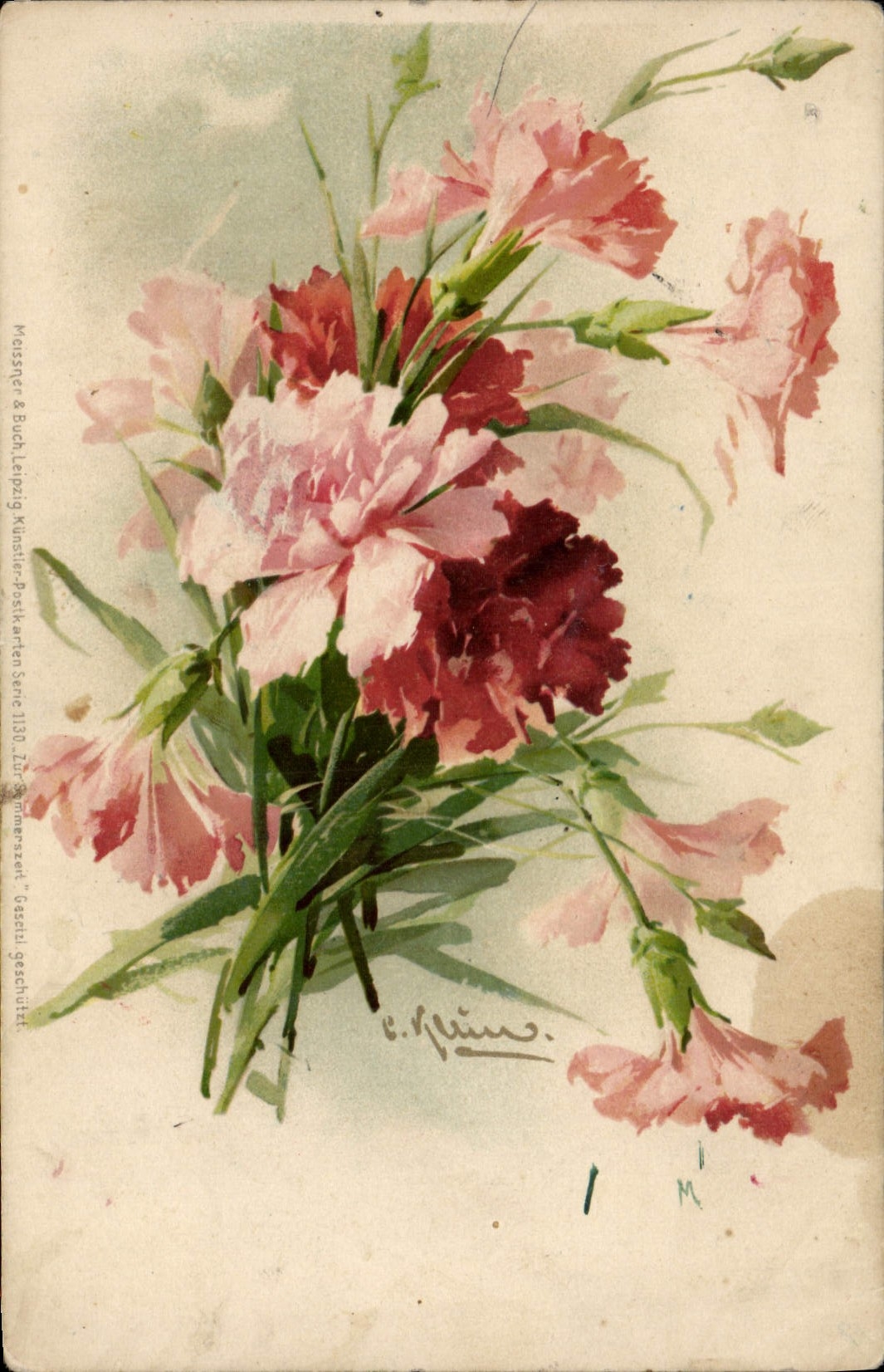 CPA Fantaisie illustrateur Fleurs 