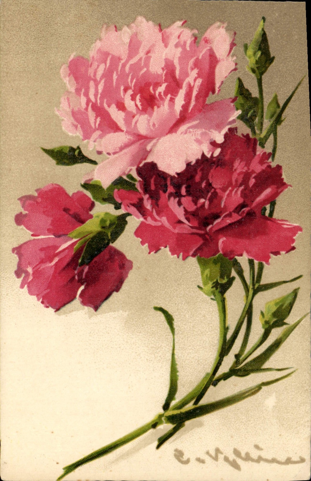 CPA Fantaisie illustrateur Fleurs 