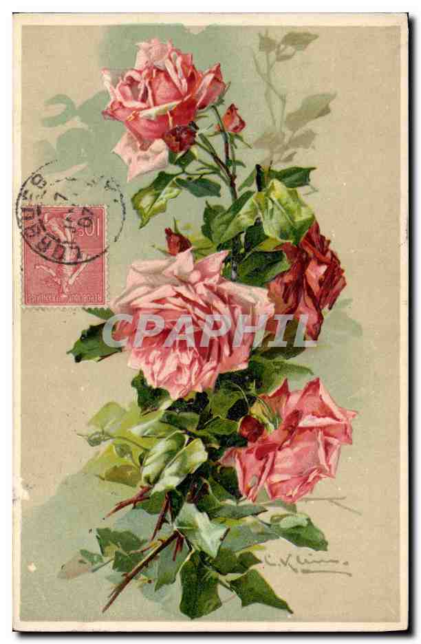CPA Fantaisie illustrateur Fleurs 