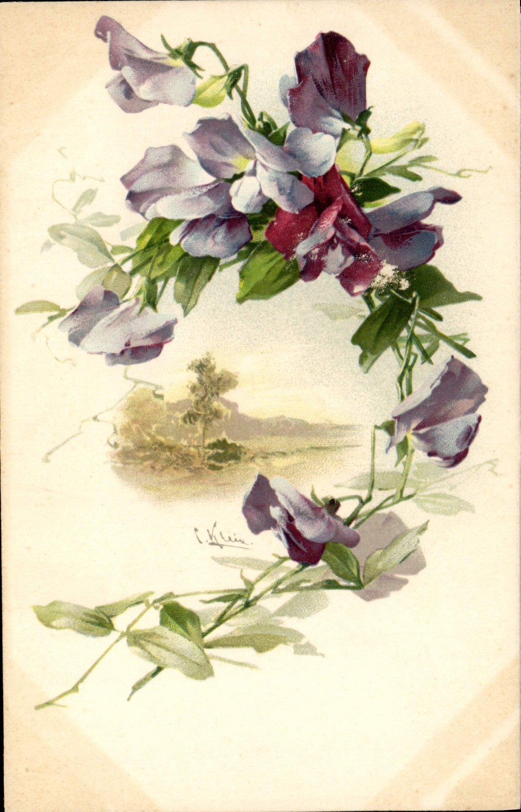 CPA Fantaisie illustrateur Fleurs 