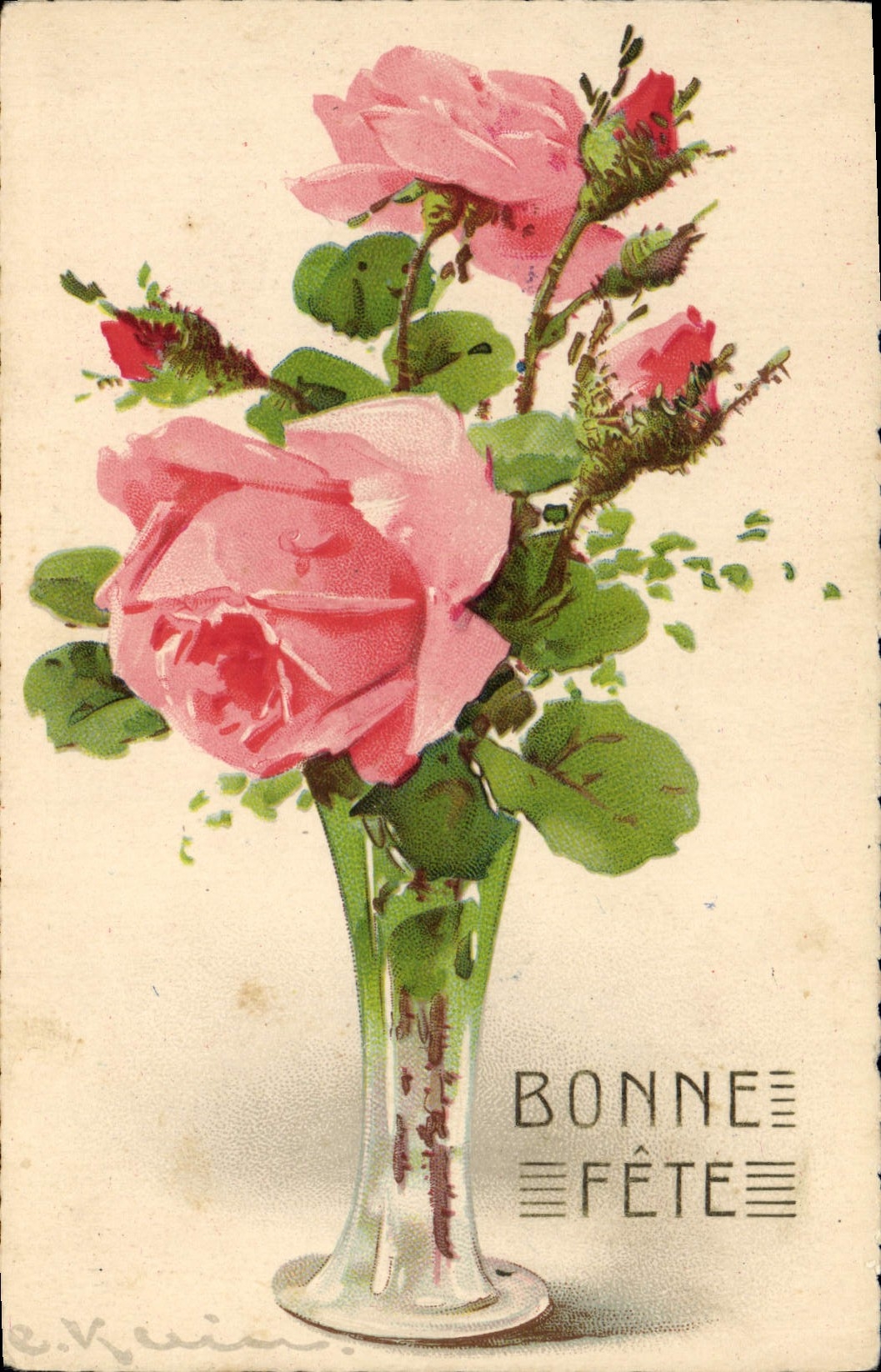 CPA Fantaisie illustrateur Fleurs 
