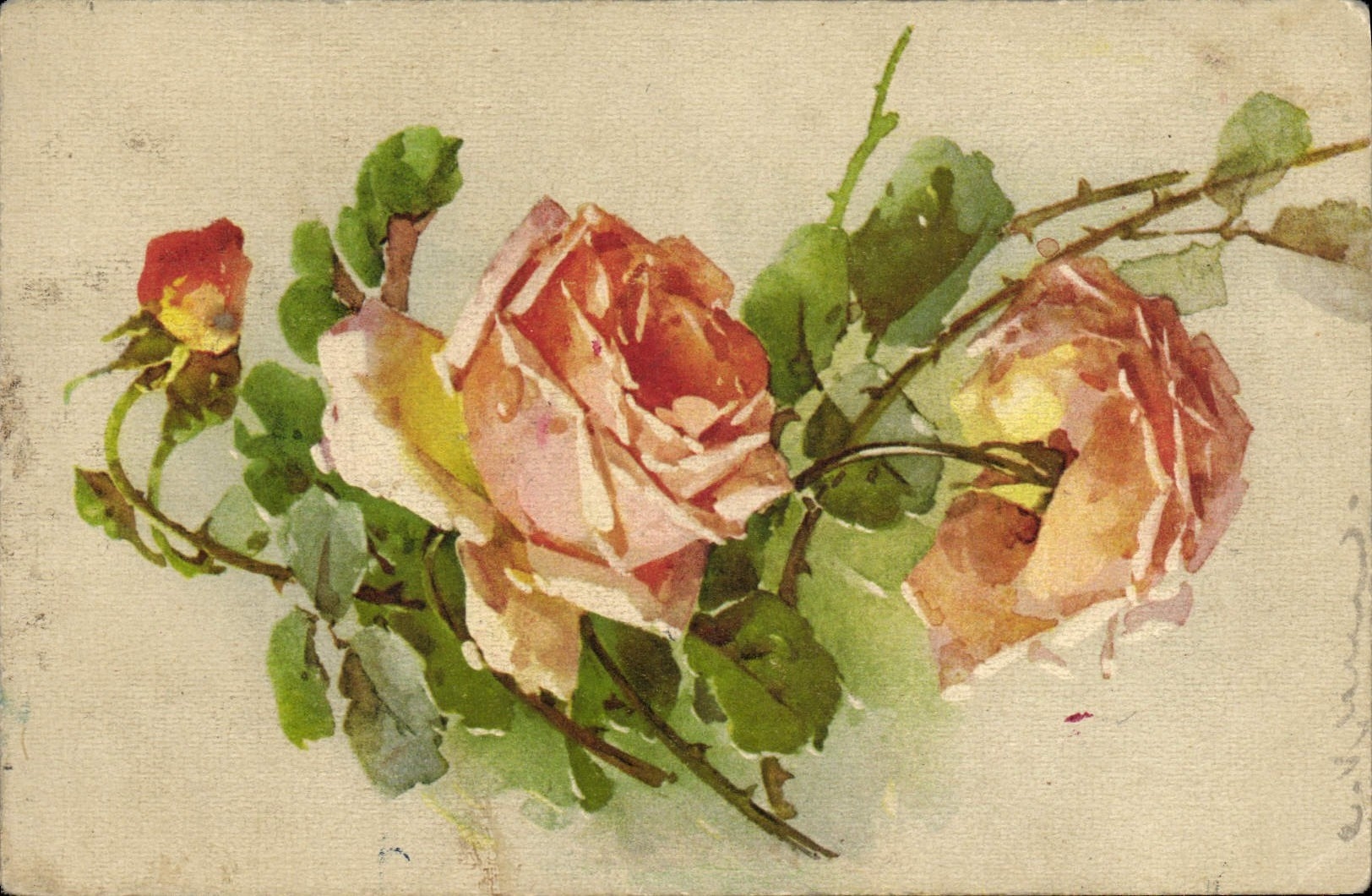 CPA Fantaisie illustrateur Fleurs 