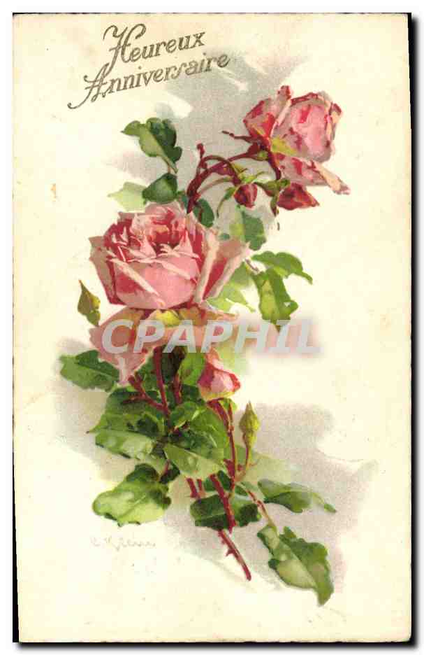 CPA Fantaisie illustrateur Fleurs 