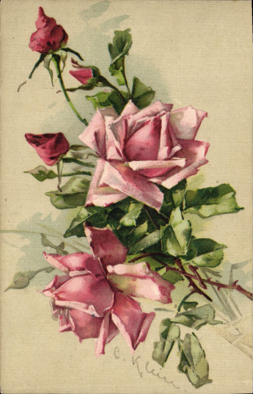 CPA Fantaisie illustrateur Fleurs 