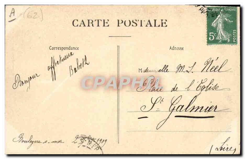 CPA Chien Chiens Boulogne sur mer Sur la falaise  — Verso