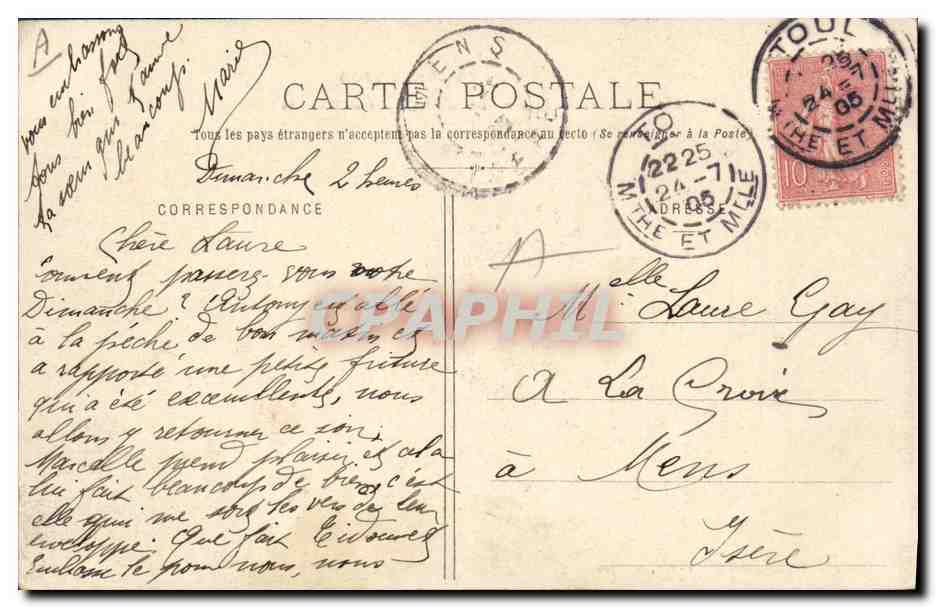 Revue du 14 Juillet 1904 — Le Général Pamard remettant les Médailles Militaires — Éditeur : Imprimerie Hugues, Toulouse — Reverso