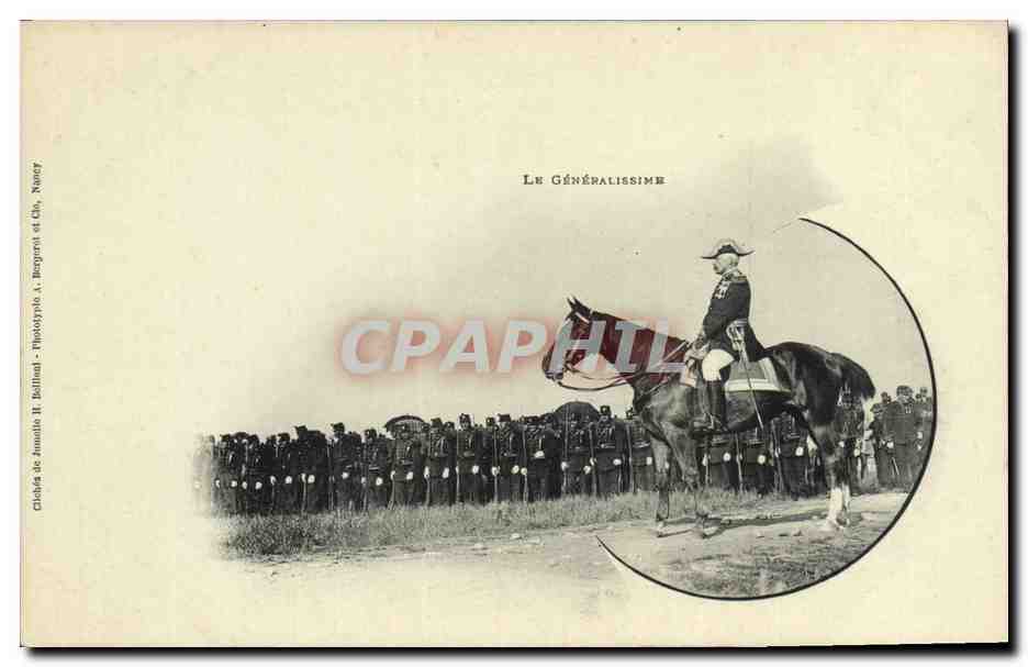 Le Généralissime — caricature militaire — Clichés de Jeanne H. Billinal, Nancy - Anverso