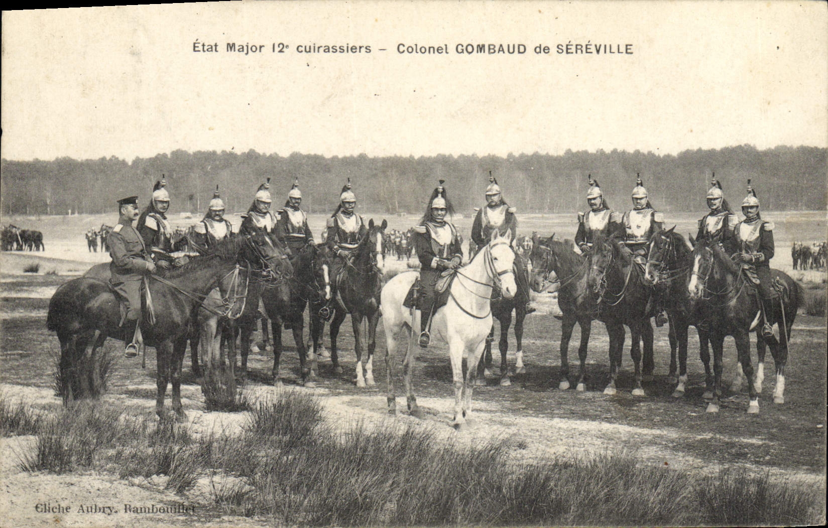 État Major 12e cuirassiers — Colonel GOMBAUD de SÉRÉVILLE — cliché Aubry, Rambouillet