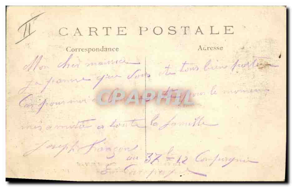 CPA Militaria General Joffre et le General de Castelnau  — Verso
