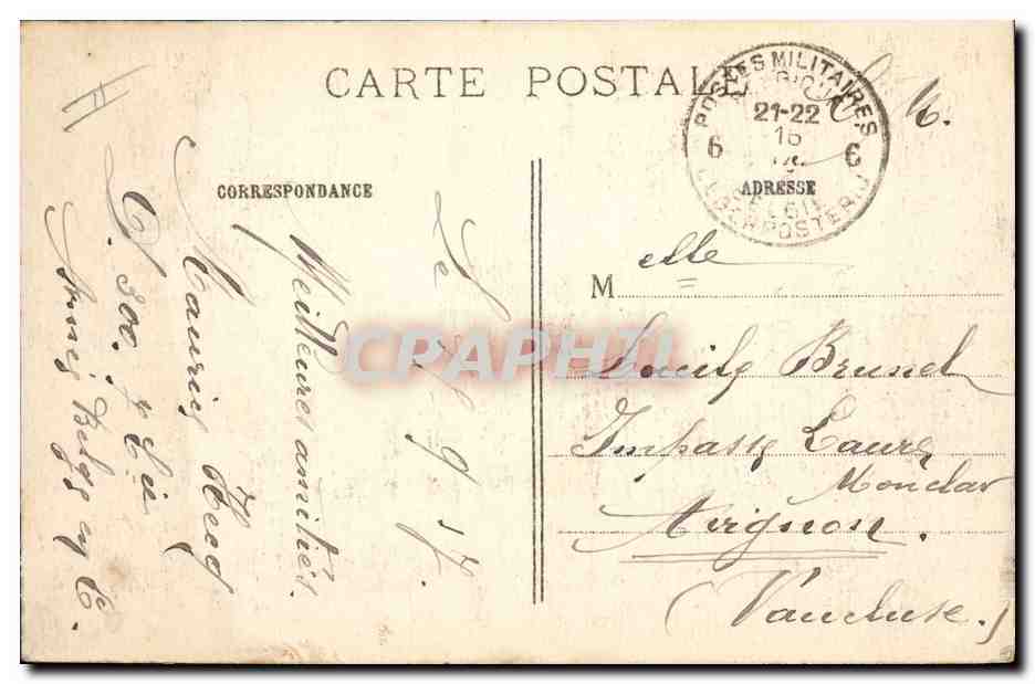 CPA Militaria Furnes Albert 1er passant en revue les troupes francaises  — Rückseite