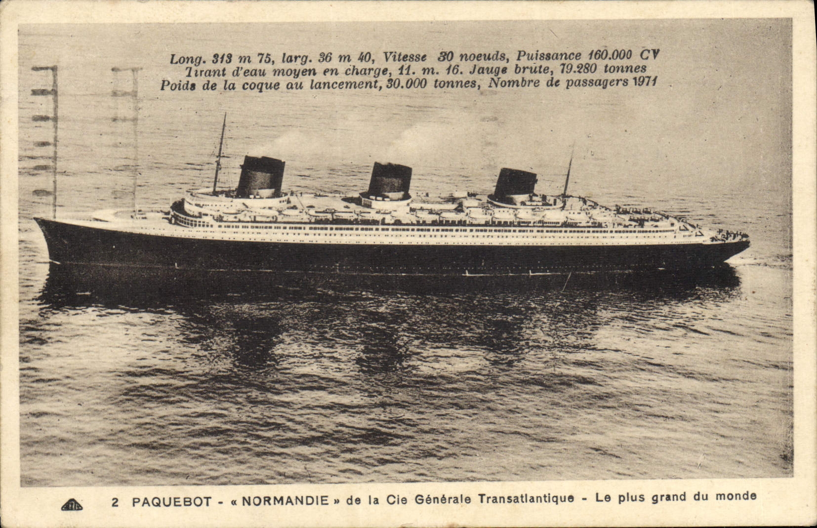 Paquebot « Normandie » — Le plus grand du monde — Cie Générale Transatlantique, n°2