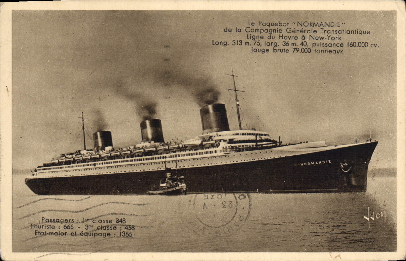 Le Paquebot "NORMANDIE" — Compagnie Générale Transatlantique — édition Les Éditions d'Art AVON
