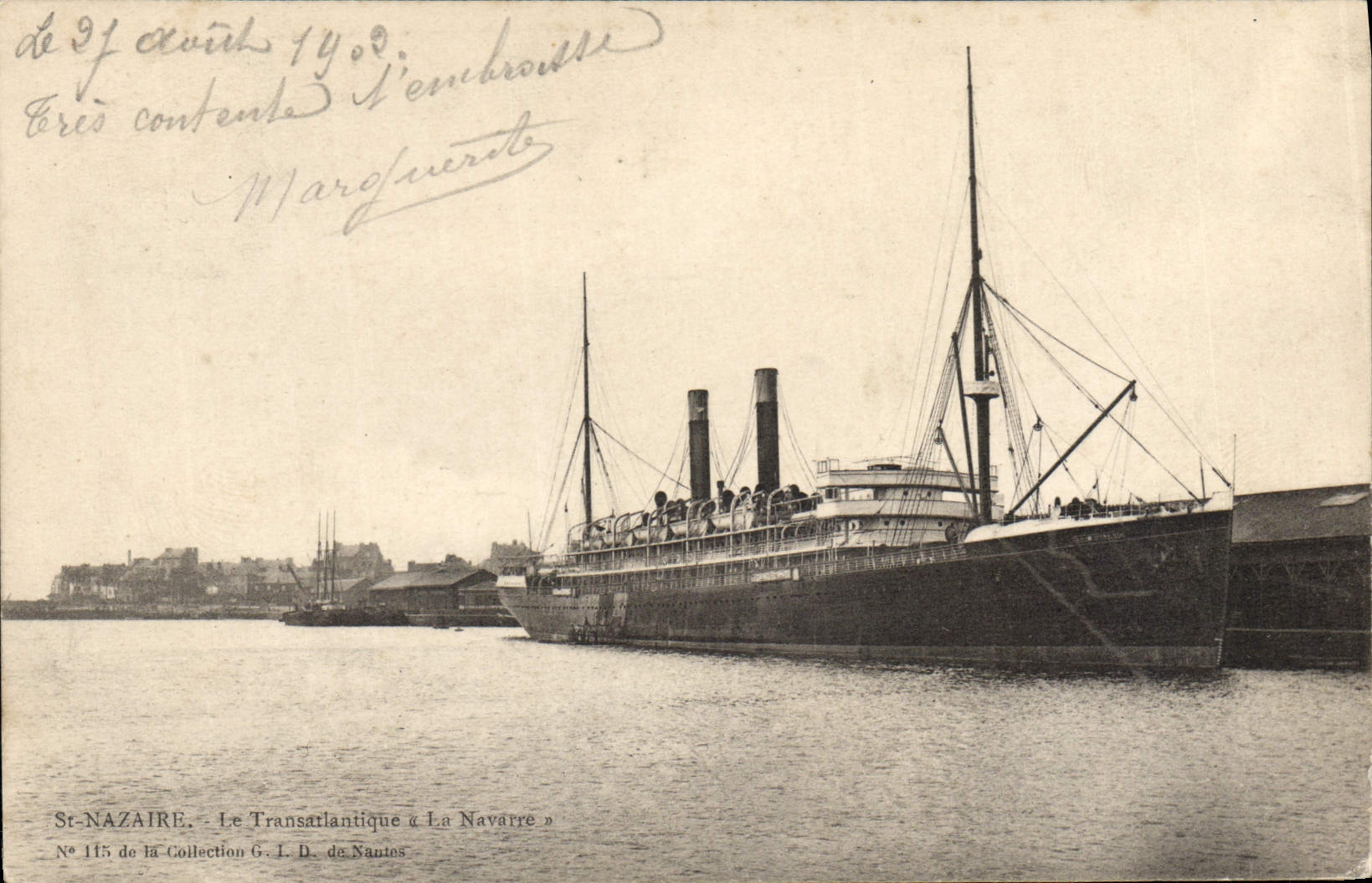 St-Nazaire — Le Transatlantique « La Navarre » — Collection G. L. D. de Nantes, n° 115