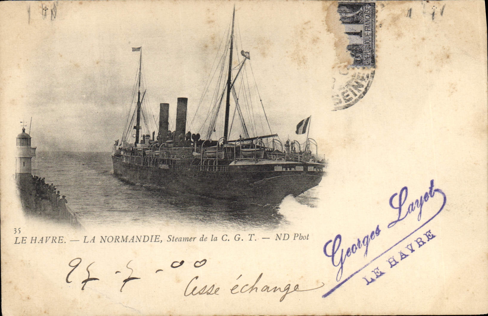 Le Havre — La Normandie, Steamer de la C.G.T. — Georges Layet