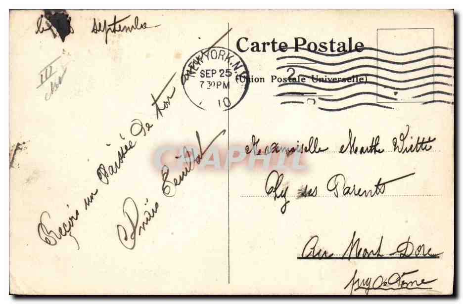 CPA Bateau Paquebot TSS New Amsterdam Holland America Line — Achterkant