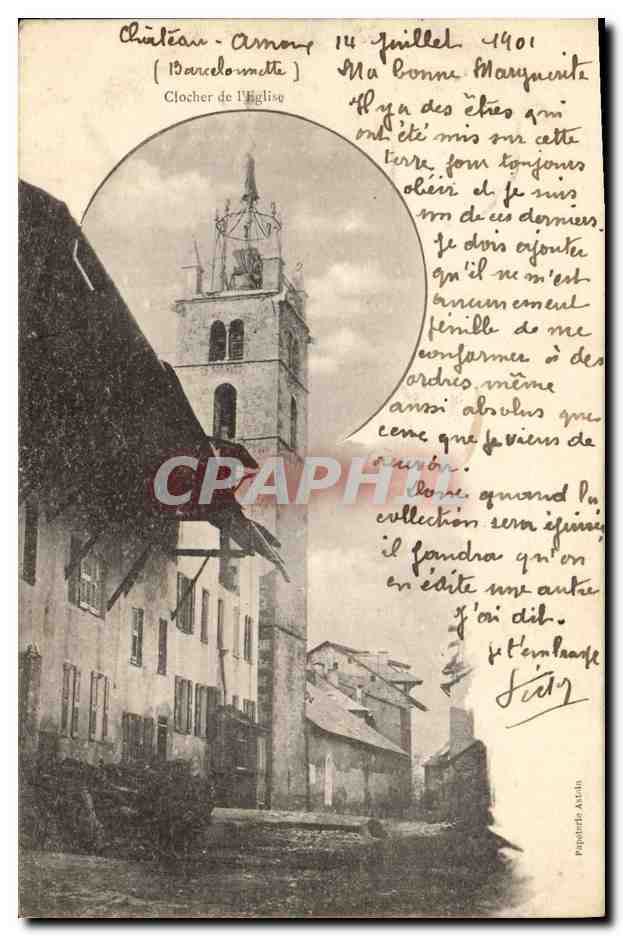 Château-Arnoux — Clocher de l'église — Papier de la Série 134