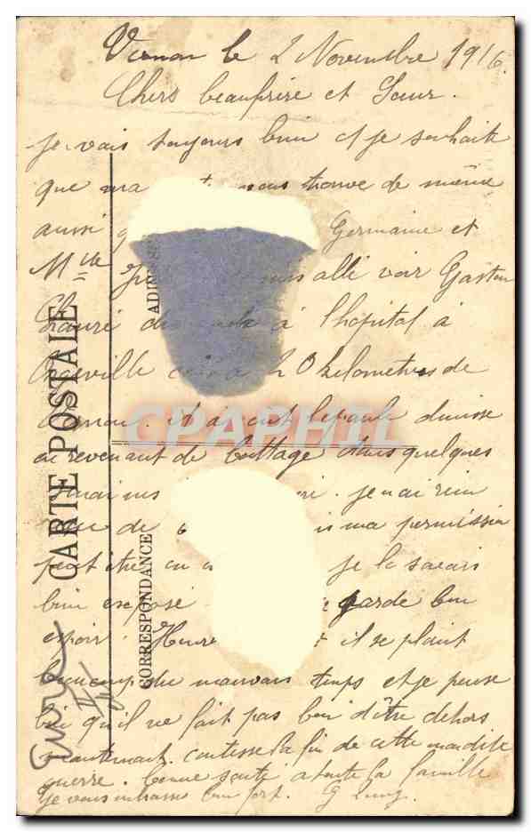 CPA Cloche Bon Secours — Rückseite