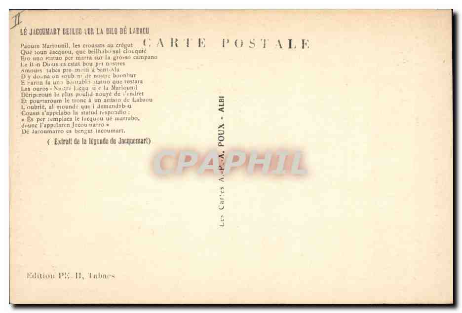 CPA Cloche Tarn Lavaur le Jacquemart Clocher de St Alain — Verso