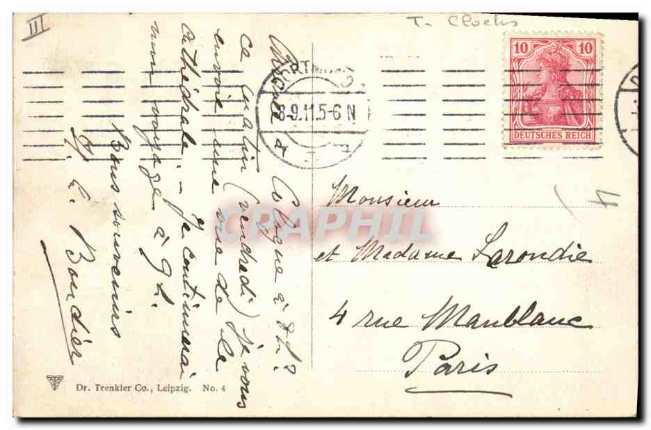 Cologne - Cathédrale du Dom - Vue sud - Dr. Trenkler Co., Leipzig, No. 4 — Verso