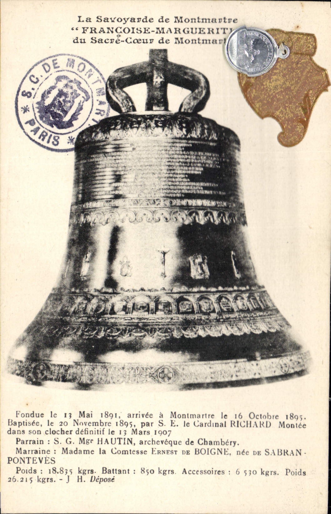 La Savoyarde de Montmartre — "Francoise-Marguerite" du Sacré-Cœur de Montmartre — éditeur non visible