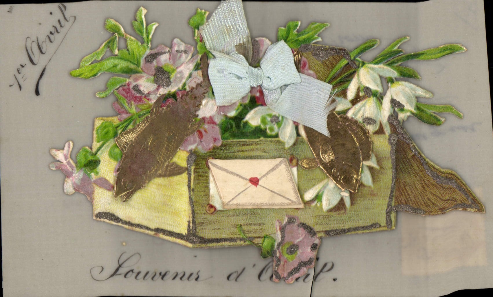 CPA Fantaisie Fleurs Poisson 