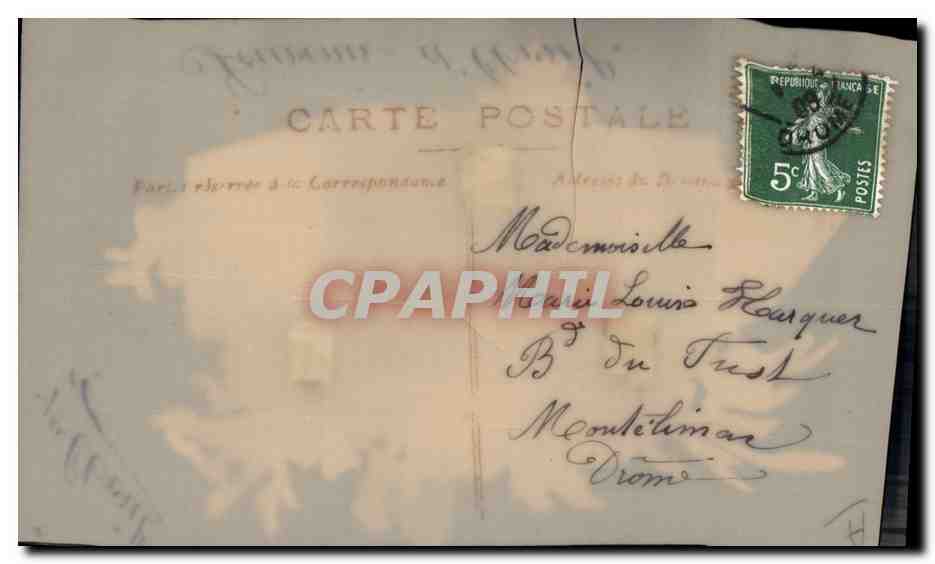 CPA Fantaisie Fleurs Poisson  — Verso