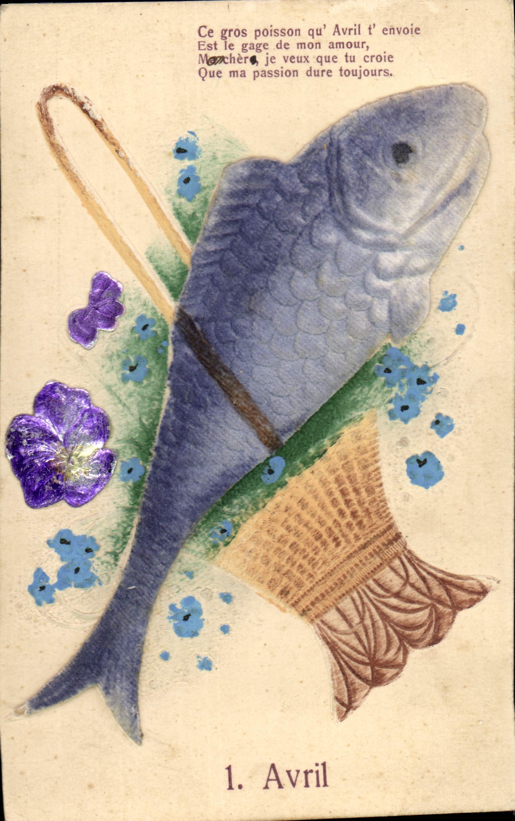 Poisson d'Avril — Carte postale humoristique — Éditeur inconnu, n° 1