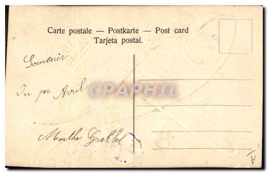 Poisson d'Avril — Carte postale humoristique — Éditeur inconnu, n° 1 — Verso