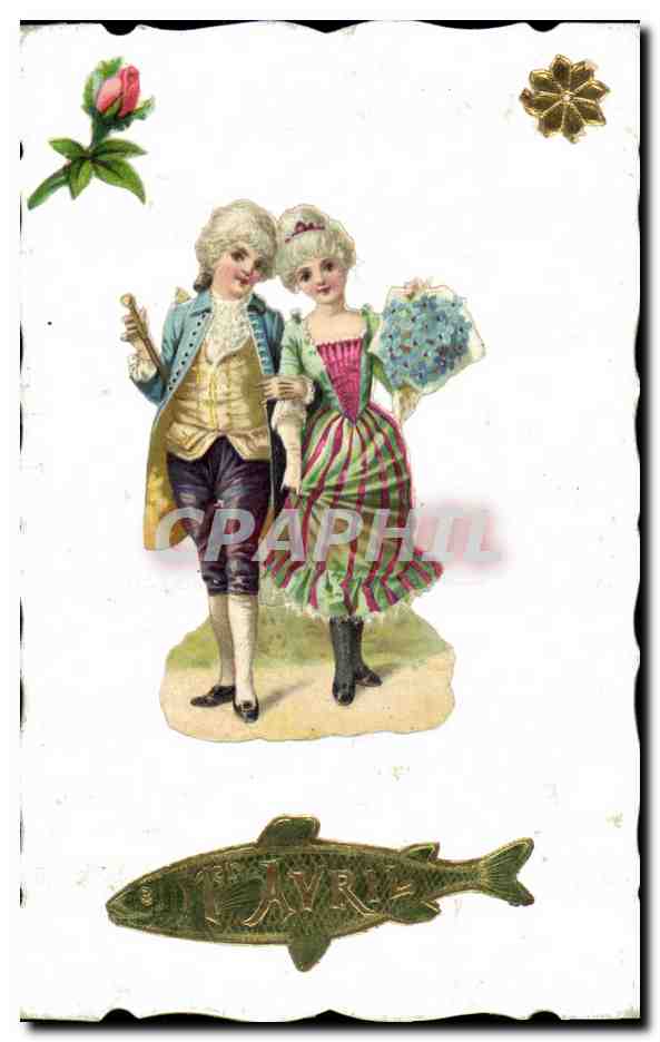 CPA Fantaisie Fleurs Poisson 