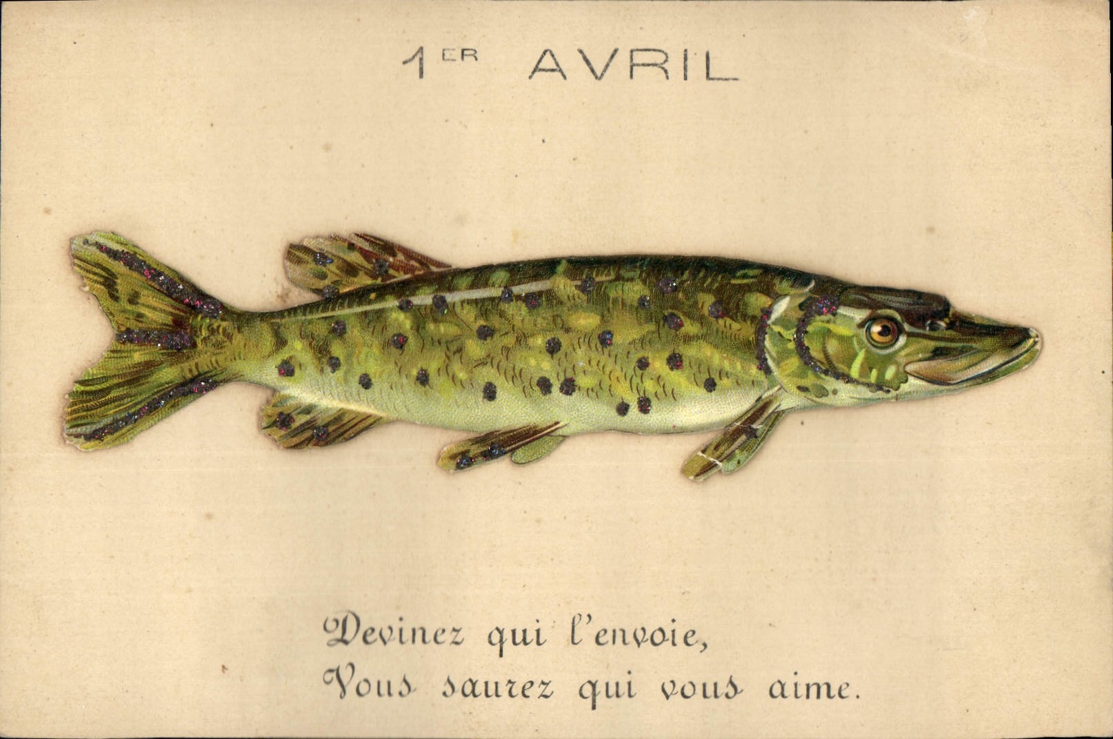 CPA Fantaisie Fleurs Poisson 1er avril