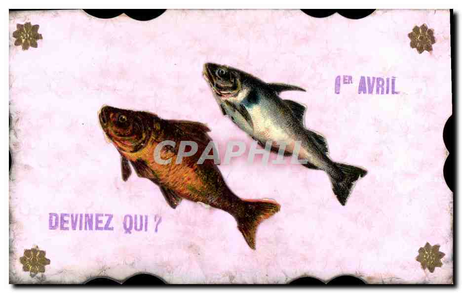 CPA Fantaisie Fleurs Poissons 1er Avril 