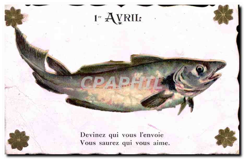Poisson — Jouet d'April — Carte postale
