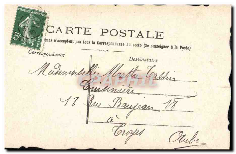Poisson — Jouet d'April — Carte postale — Reverso