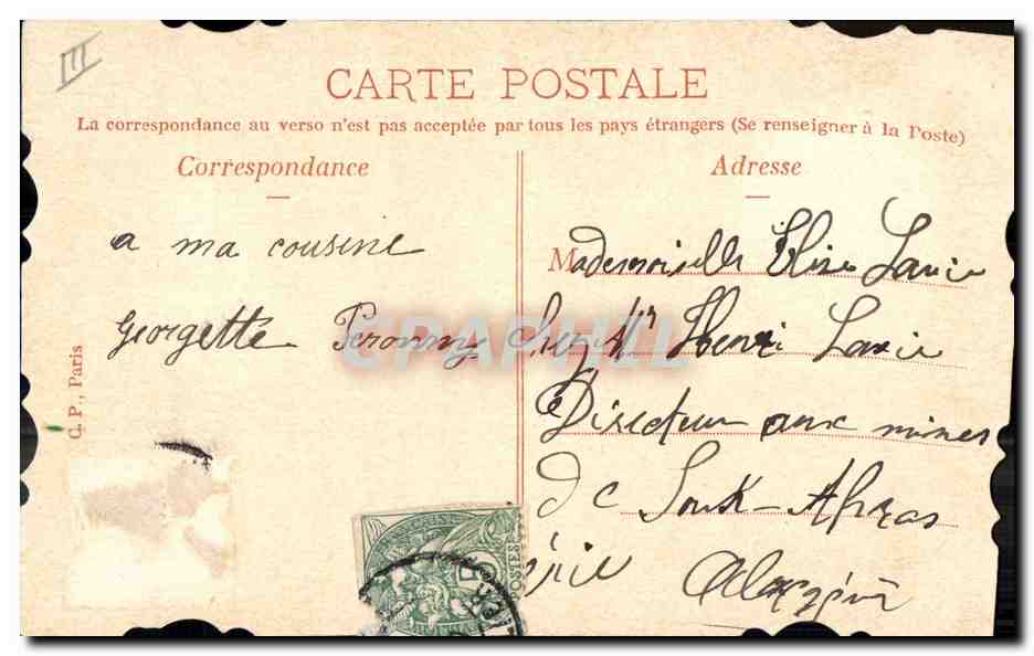 CPA Fantaisie Fleurs Poisson  — Verso