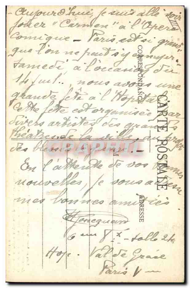 CPA Folklore Lits clos Bretons Les contes du lit clos L'accident — Verso