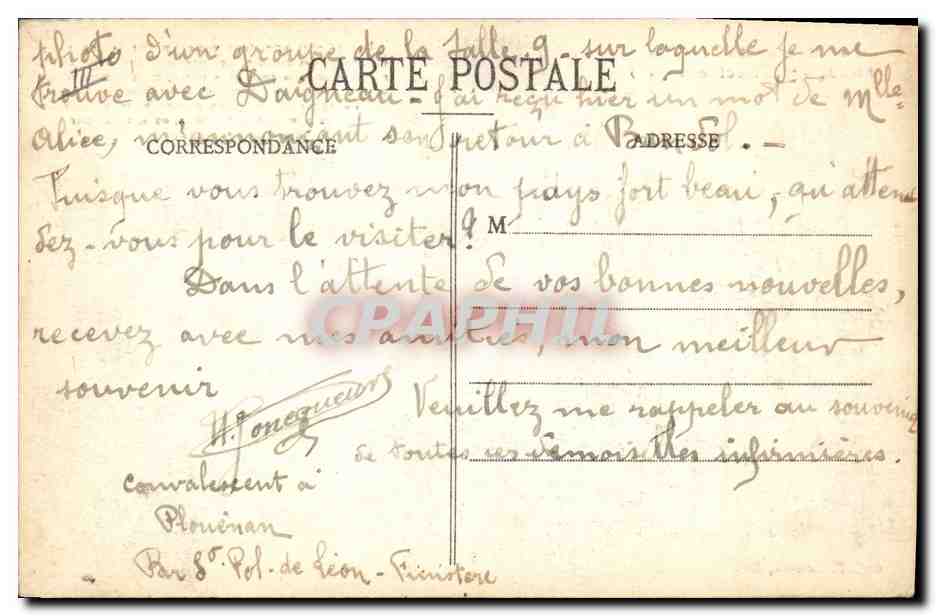 CPA Folklore Lits clos Bretons Les contes du lit clos L'accident — Verso