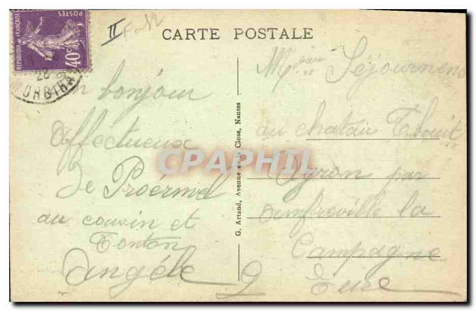 CPA Folklore Lits clos Bretons  — Verso