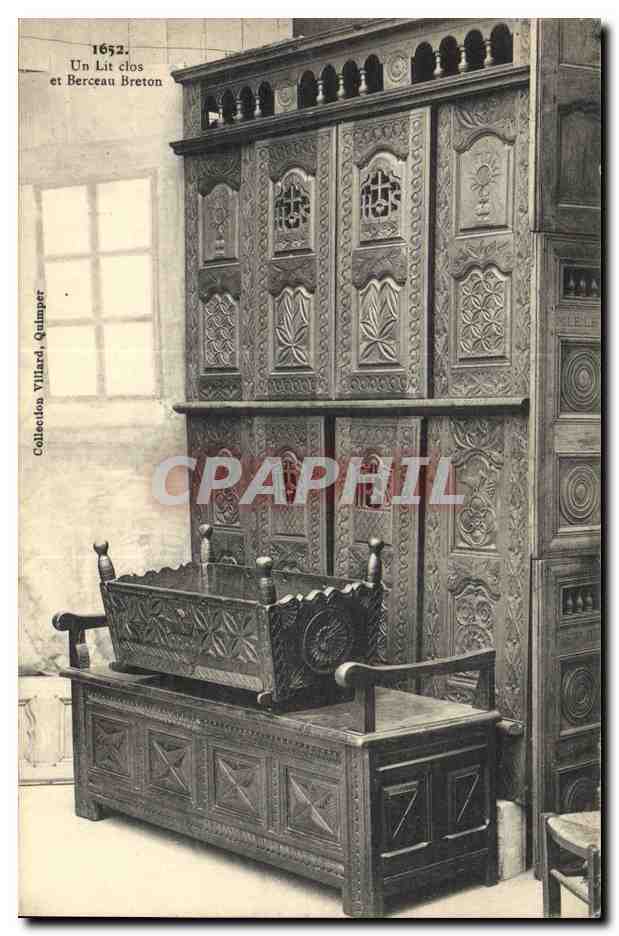 Un Lit clos et Berceau Breton — Collection Villard, Quimper — n° 1652