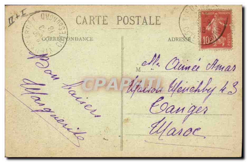 CPA Folklore Lits clos Bretons L'ouverture des chapelles — Verso