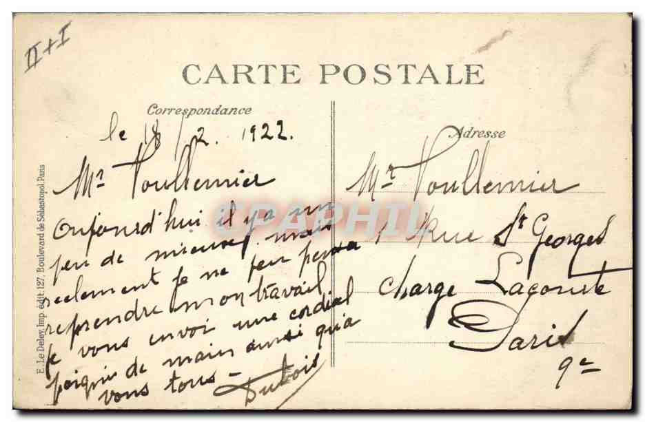CPA Folklore Lits clos Bretons Soir de noce La priere Mariage — Verso
