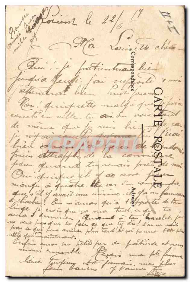 CPA Folklore Lits clos Bretons L'heure au berger — Verso