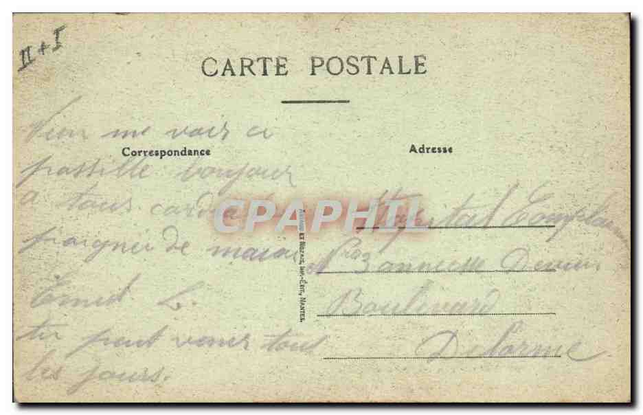 CPA Folklore Lits clos Bretons  — Verso