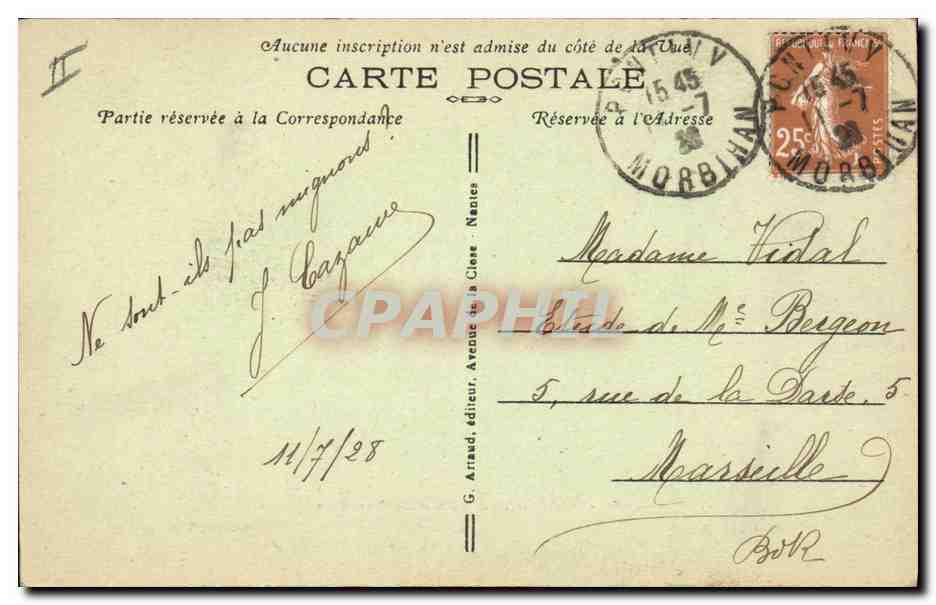 CPA Folklore Lits clos Bretons  — Verso