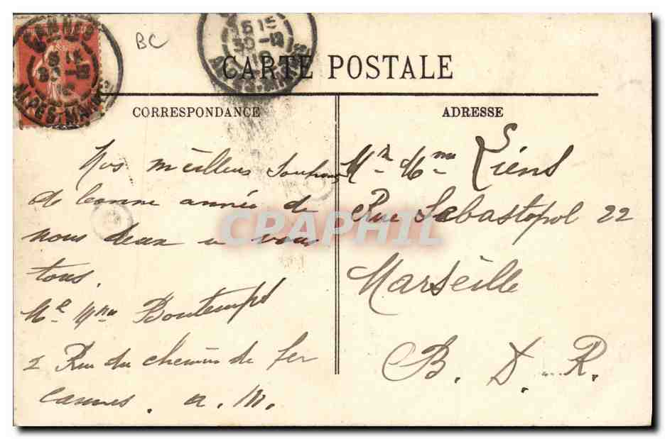 CPA Cueillette des Tubereuses Cote d'Azur — Rückseite