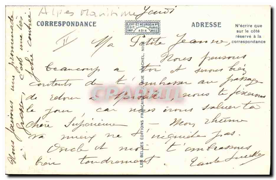 CPA Cueillette des jasmins Cote d'Azur — Rückseite