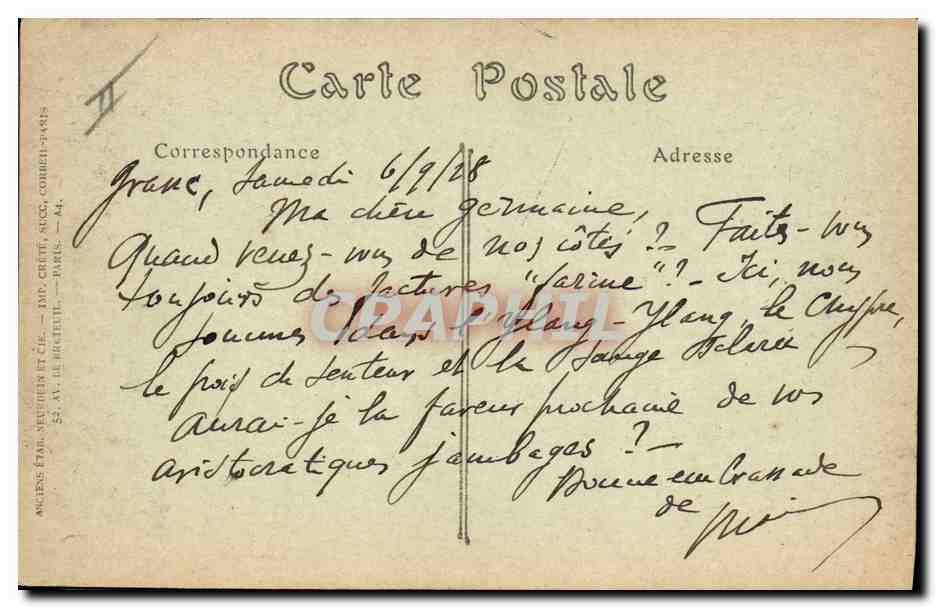 CPA Cueillette du jasmin Grasse — Rückseite