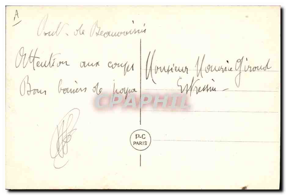 Caricature d'un homme brutal — avec texte moralisateur — éditeur P-C Paris — Verso
