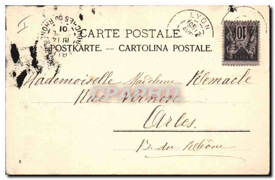 Deux femmes avec poules et poussins — Lyon, 18 avril 1901 — éditeur non visible — Rückseite