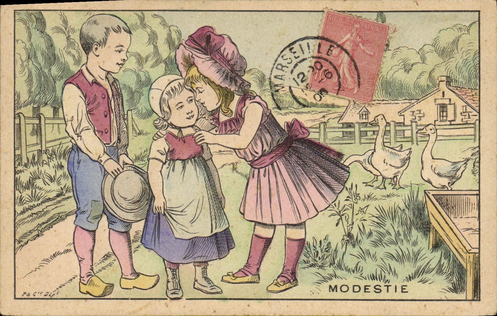 CPA Fantaisie Enfants modestie 