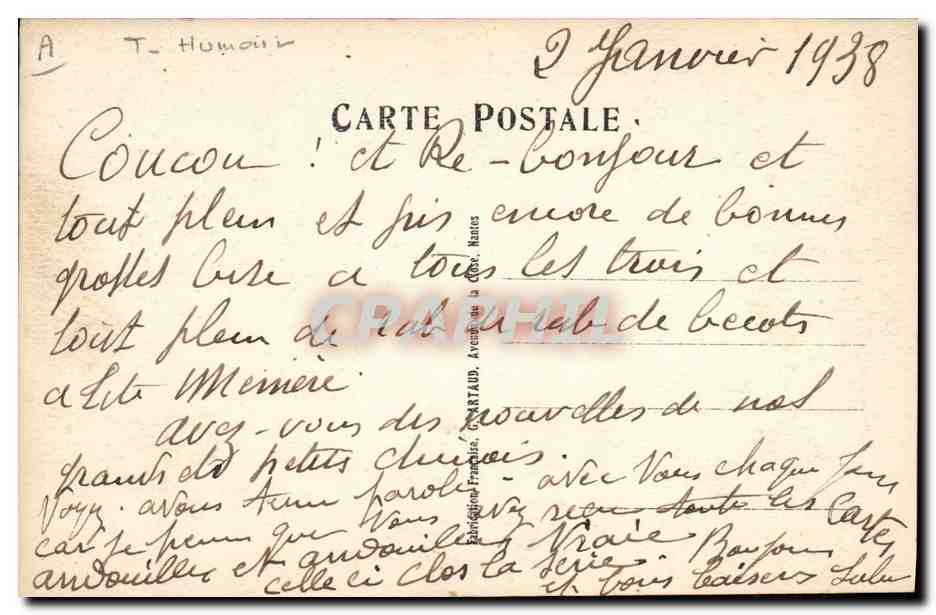 CPA Fantaisie Femme Viens biser ta ptit femme Zaseph  — Verso